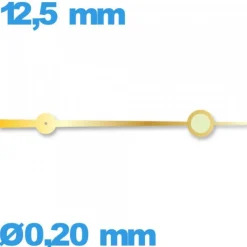 Aiguille Horotec doré seule diamètre : 0,20mm long : 12,5 mm  (seconde) de mouvement de montre lumineuse nuit