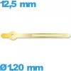 Aiguille Horotec doré seule diamètre : 1,20mm long : 12.5 mm  des minutes de mouvement montre luminescente