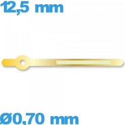 Aiguille Horotec doré seule  Ø0,70 mm  taille : 12.5mm des minutes pour mouvement  lumineuse