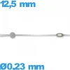 Aiguille luminescente des secondes cadran central Horotec argenté pour mouvement montre seule Suisse diamètre : 0,23 mm longueur