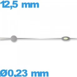 Aiguille luminescente des secondes cadran central Horotec argenté pour mouvement montre seule Suisse diamètre : 0,23 mm longueur