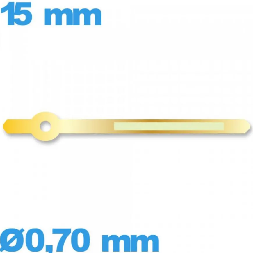 Aiguille luminescente doré Ø0,70 mm taille : 15mm de marque Horotec cadran central (minute) - Suisse