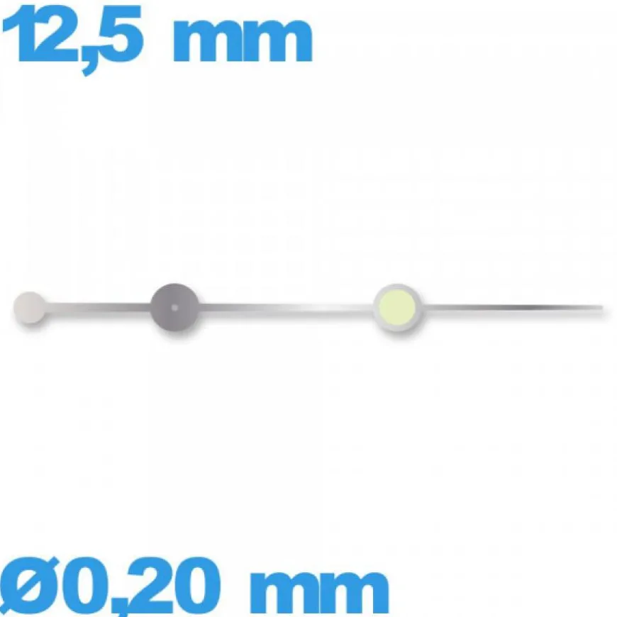 Aiguille luminescente (seconde) argenté pour mouvement de montre