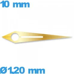 Aiguille lumineuse des heures cadran central doré pour mouvement de montre à l'unité   Ø1,20 mm  taille : 10mm