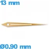 Aiguille lumineuse des minutes or rose pour mouvement de montre    Ø0,90 mm  taille : 13 mm