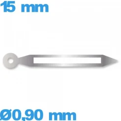 Aiguille lumineuse (minute) Horotec argenté pour mouvement  à l'unité Suisse diam : 0,90mm   taille : 15 mm