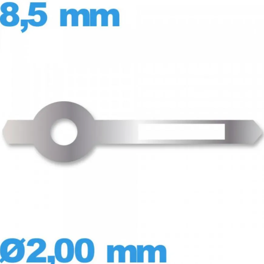 Aiguille lumineuse nuit (heure) cadran central Horotec argenté pour mouvement de montre seule Suisse diam : 2,00mm long : 8.5 m