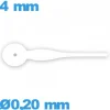 Aiguille à l'unité   blanc  Ø0,20 mm  taille : 4 mm complication