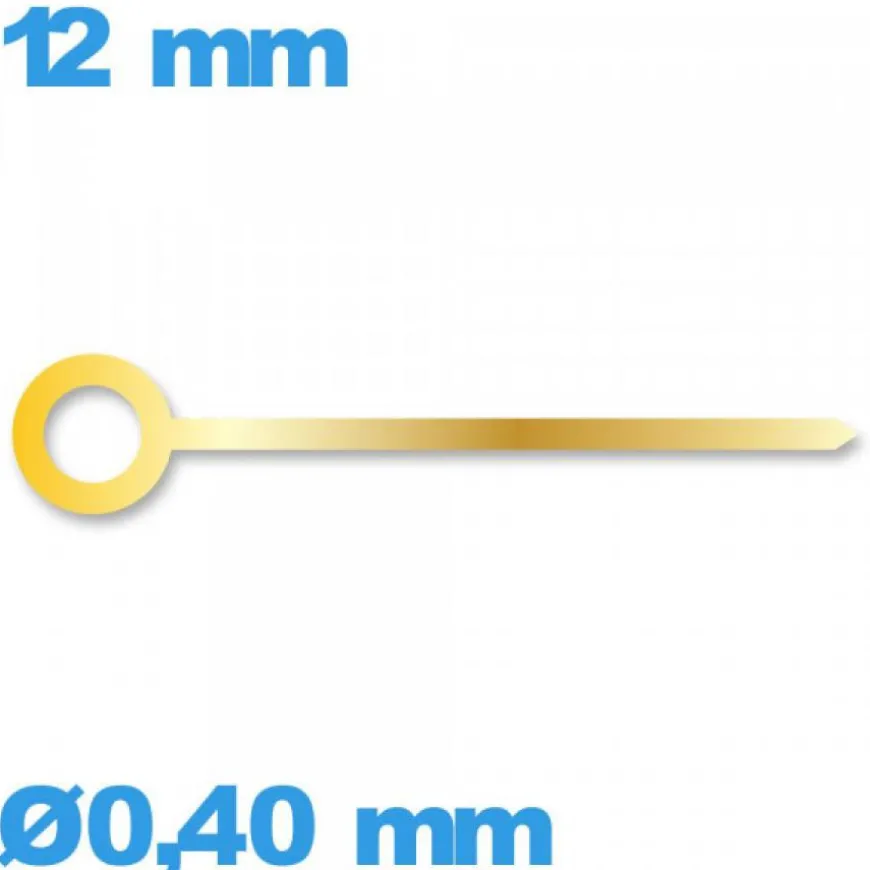 Aiguille à l'unité de mouvement doré diamètre : 0,40mm longueur : 12mm des minutes