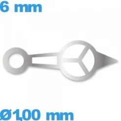 Aiguille à l'unité de mouvement montre luminescente argenté  Ø1,00 mm long : 6mm  marque Horotec cadran central des heures - Sui