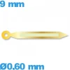 Aiguille à l'unité mouvement  lumineuse doré diam : 0,60 mm   taille : 9 mm marque Horotec (minute) Suisse