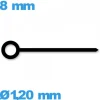 Aiguille à l'unité   noir  Ø1,20 mm longueur : 8 mm (heure)