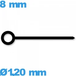 Aiguille à l'unité   noir  Ø1,20 mm longueur : 8 mm (heure)