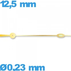 Aiguille à l'unité   phosphorescente doré diamètre : 0,23 mm  taille : 12,5 mm Horotec des secondes