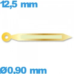 Aiguille à l'unité pour mouvement de montre luminescente doré  Ø0,90 mm  taille : 12.5mm Horotec (minute) Suisse