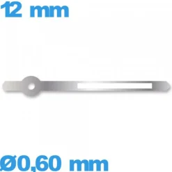 Aiguille à l'unité pour mouvement  luminescente argenté diam : 0,60mm   taille : 12 mm marque Horotec des minutes - Suisse
