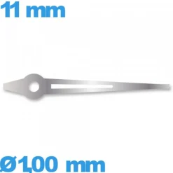 Aiguille marque Horotec argenté   Ø1,00 mm long : 11 mm  cadran principal des minutes de mouvement montre phosphorescente