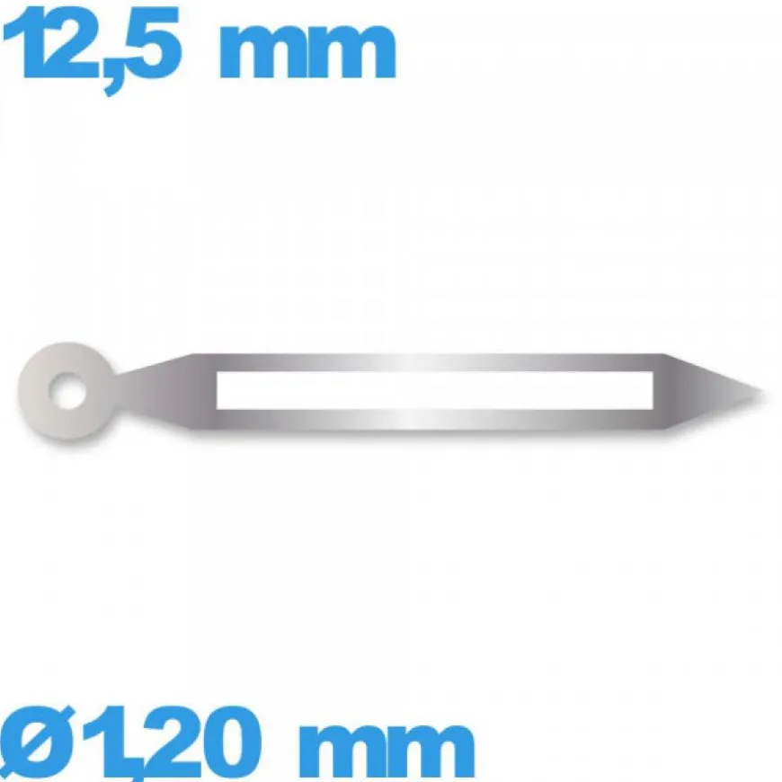 Aiguille marque Horotec argenté diamètre : 1,20 mm long : 12.5 mm cadran principal des minutes mouvement lumineuse nuit