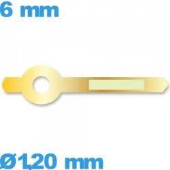 Aiguille marque Horotec doré à l'unité  Ø1,20 mm  taille : 6 mm des heures pour mouvement montre phosphorescente