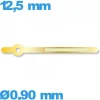 Aiguille marque Horotec doré   Ø0,90 mm long : 12.5 mm  cadran central des minutes  de montre luminescente