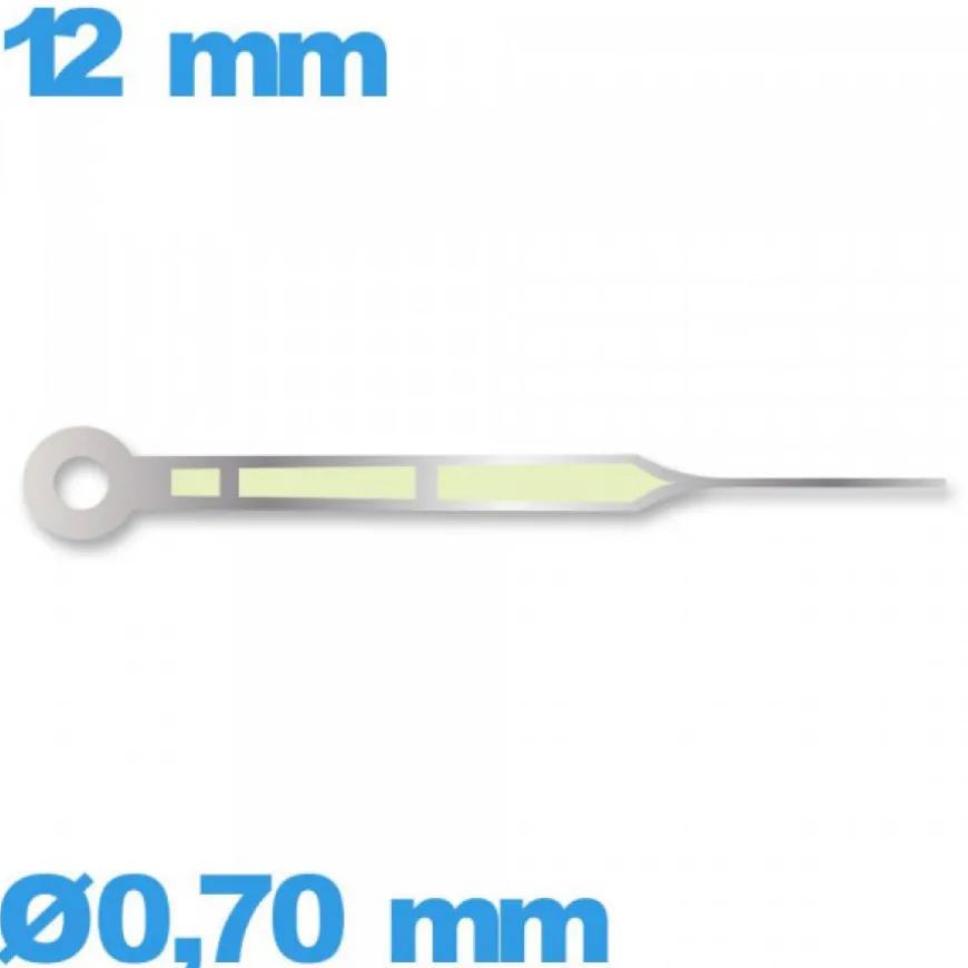 Aiguille (minute) à l'unité taille : 12mm lumineuse de mouvement montre - argenté