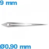 Aiguille (minute)   Ø0,90 mm longueur : 9 mm lumineuse nuit mouvement montre - argenté