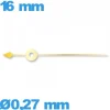 Aiguille   Ø0,27 mm long : 16mm  (seconde) doré  de montre à l'unité
