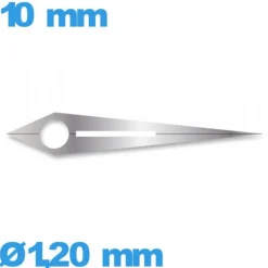 Aiguille   Ø1,20 mm longueur : 10mm luminescente cadran principal (heure) argenté de mouvement