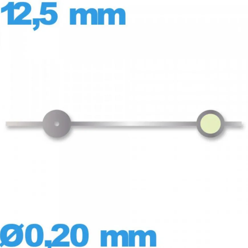 Aiguille Ø0,20 mm longueur : 12,5 mm phosphorescente (seconde) argenté de mouvement montre à l'unité