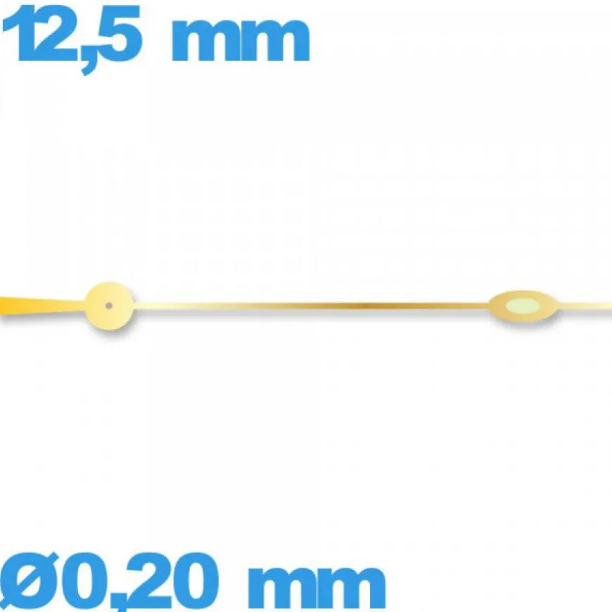 Aiguille Ø0,20 mm phosphorescente cadran central des secondes doré de mouvement montre de marque Horotec