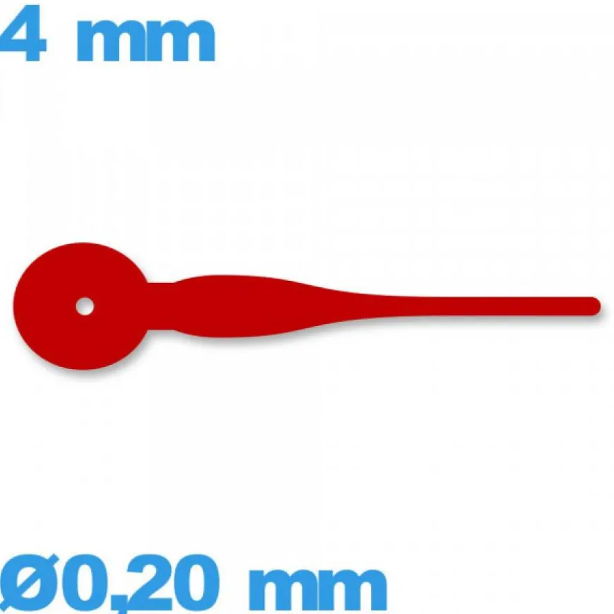 Aiguille mouvement de montre rouge Ø0,20 mm sous-cadran -