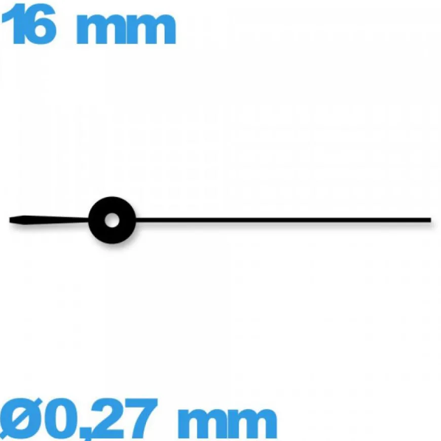 Aiguille noir diam : 0,27mm long : 16 mm (seconde)