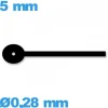 Aiguille noir à l'unité diam : 0,28mm   complication pour mouvement de montre