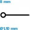 Aiguille noir   Ø1,10 mm long : 8mm  cadran principal des heures pour mouvement montre