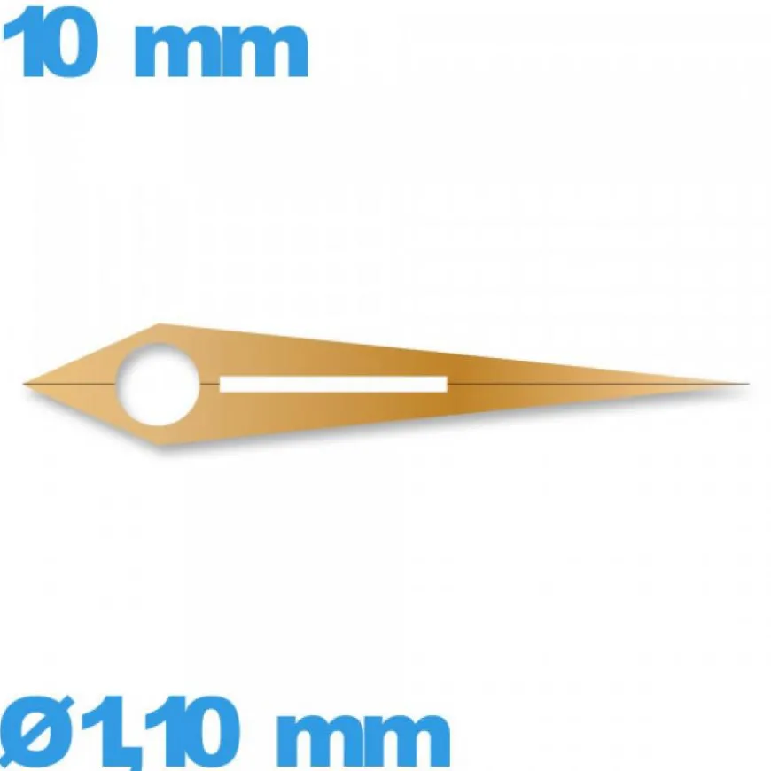 Aiguille or rose Ø1,10 mm long : 10mm cadran central (heure) lumineuse