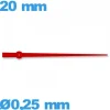 Aiguille rouge seule  Ø0,25 mm long : 20 mm  des secondes mouvement montre