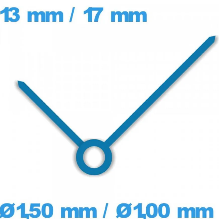 Aiguilles cadran principal (Ø1,50 mm / Ø1,00 mm) de mouvement - bleu