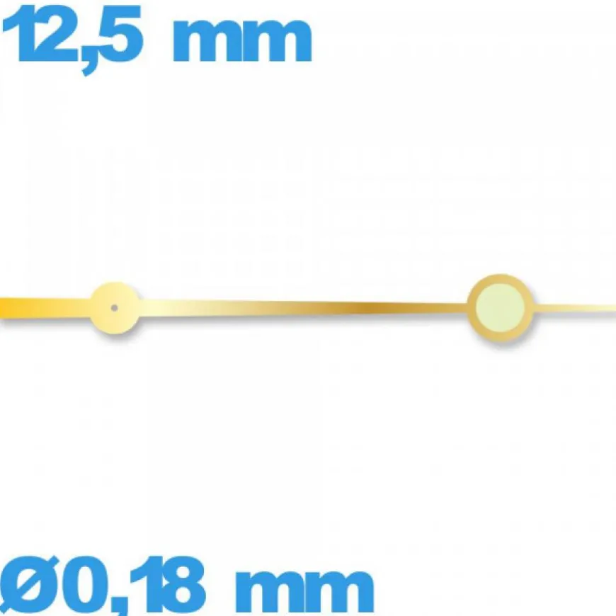 Aiguille (seconde) Horotec Ø0,18 mm longueur : 12,5 mm lumineuse nuit mouvement montre - doré