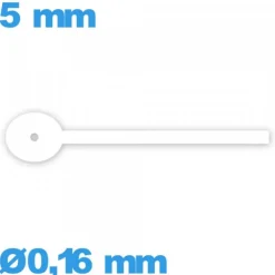Aiguille seule de mouvement montre blanc diam : 0,16 mm   taille : 5 mm de sous-cadran