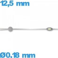 Aiguille seule  montre luminescente argenté  Ø0,18 mm longueur : 12,5mm de marque Horotec des secondes Suisse