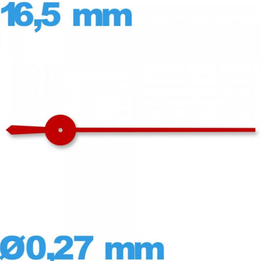 Aiguille seule montre rouge diamètre : 0,27 mm long : 16.5 mm (seconde) - Suisse