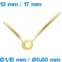 2 Aiguilles (Ø1,10 mm / Ø0,60 mm) de mouvement  - doré