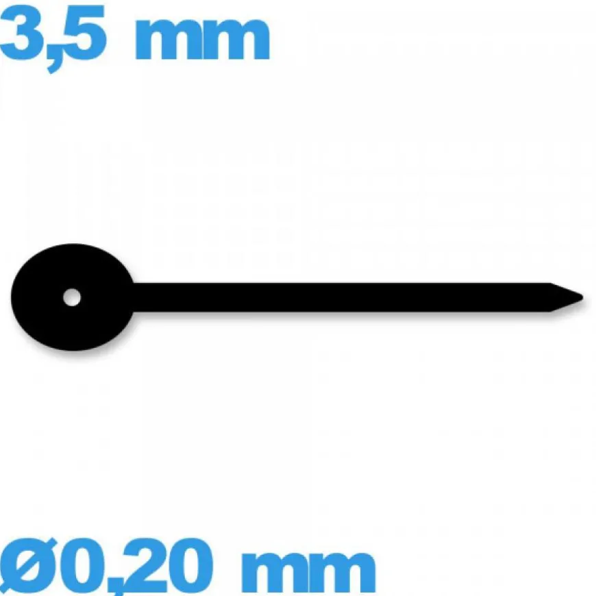 Aiguille sous-cadran seule diamètre : 0,20mm long : 3,5 mm mouvement - noir
