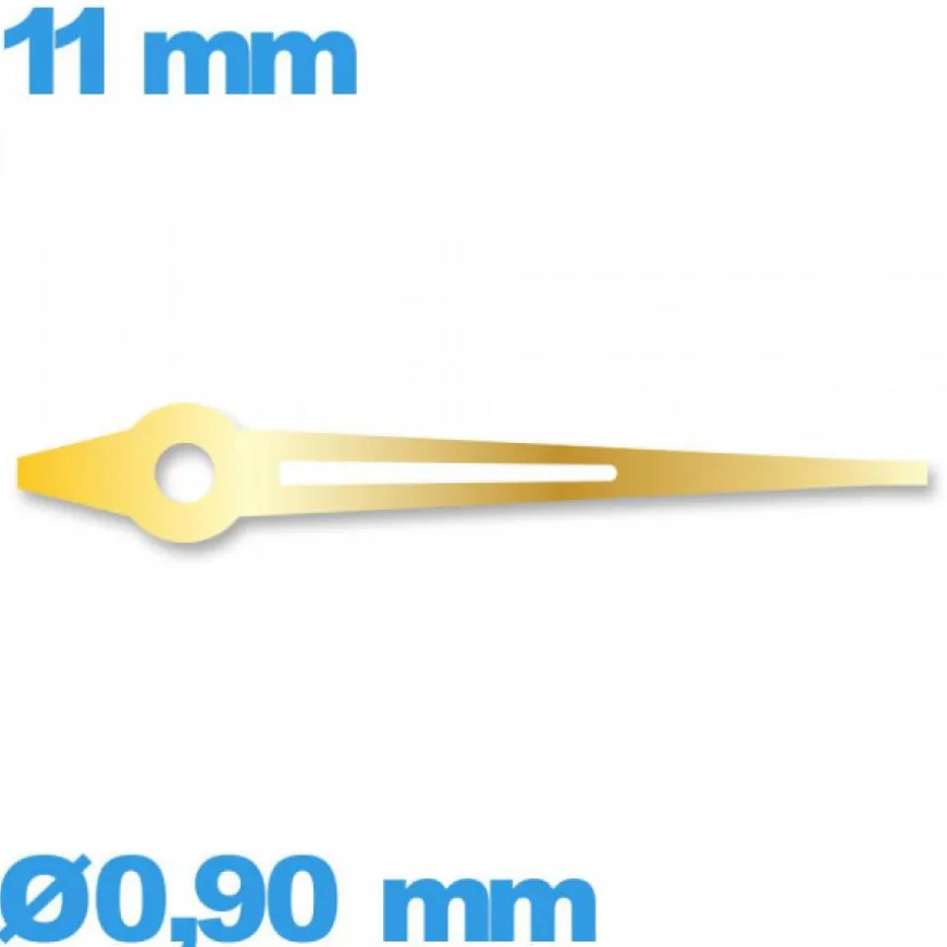 Aiguille Suisse diam : 0,90 mm long : 11 mm lumineuse cadran central (minute) doré de mouvement seule Horotec