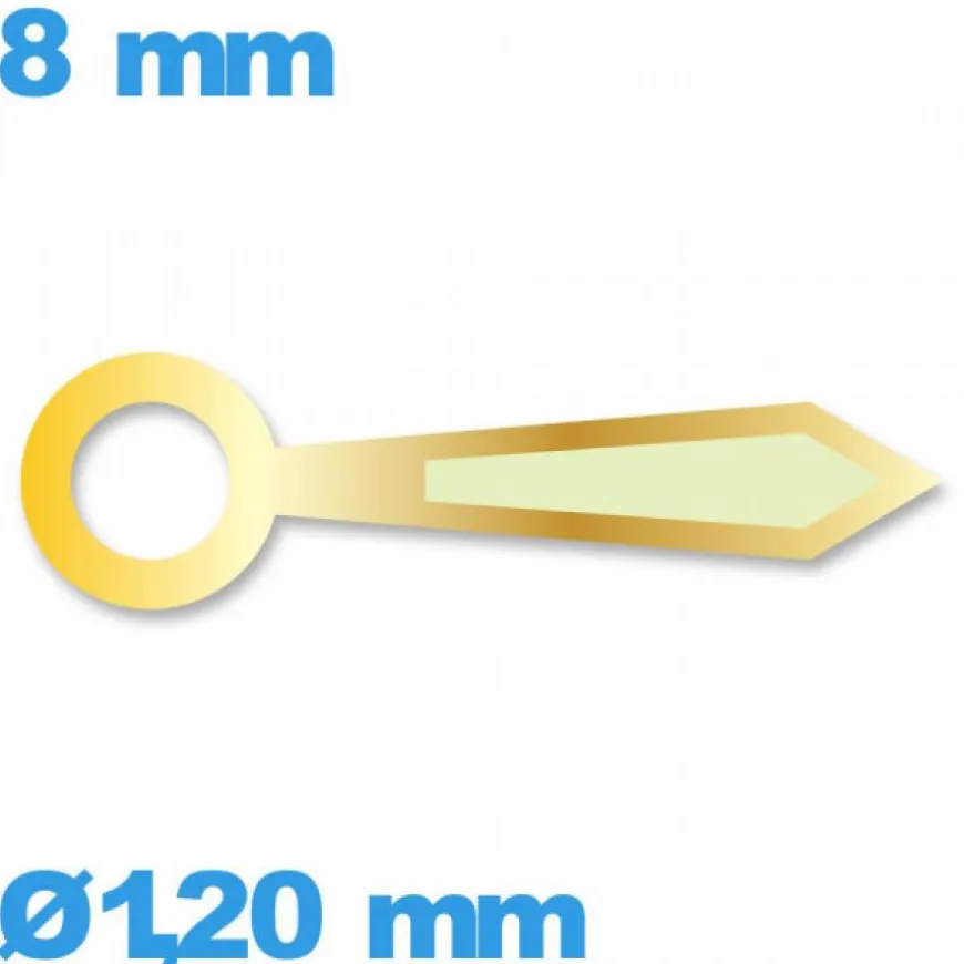 Aiguille Suisse diam : 1,20 mm longueur : 8mm lumineuse nuit des heures doré de mouvement de montre