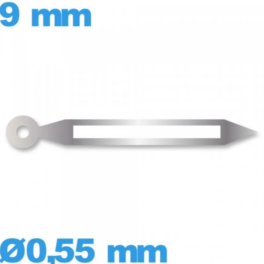 Aiguille Suisse diam : 0,55 mm longueur : 9mm luminescente (minute) argenté de montre seule de marque Horotec