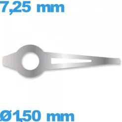 Aiguille Suisse diamètre : 1,50 mm  taille : 7.25mm lumineuse des heures argenté pour mouvement montre à l'unité Horotec