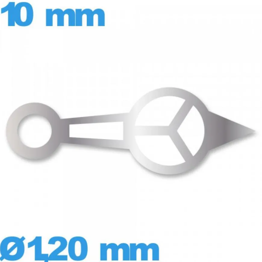 Aiguille Suisse Ø1,20 mm long : 10 mm luminescente cadran principal des heures argenté montre Horotec
