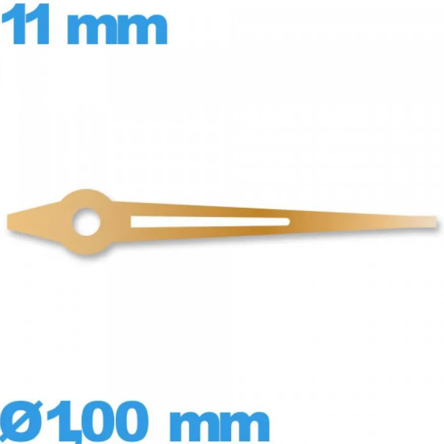 Aiguille Suisse Ø1,00 mm long : 11mm lumineuse nuit (minute) or rose pour mouvement montre à l'unité marque Horotec