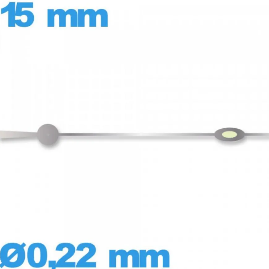 Aiguille Suisse Ø0,22 mm longueur : 15mm lumineuse nuit cadran principal des secondes argenté de mouvement Horotec